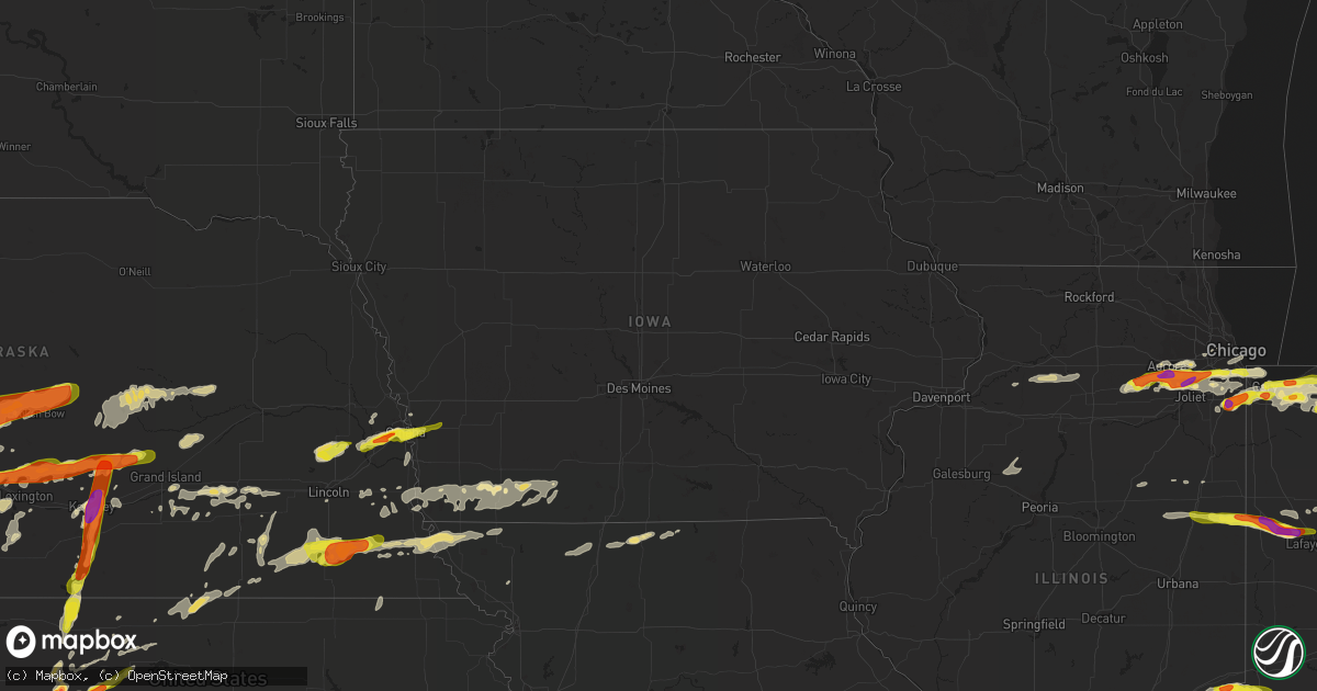 Hail map in Iowa on May 27, 2019
