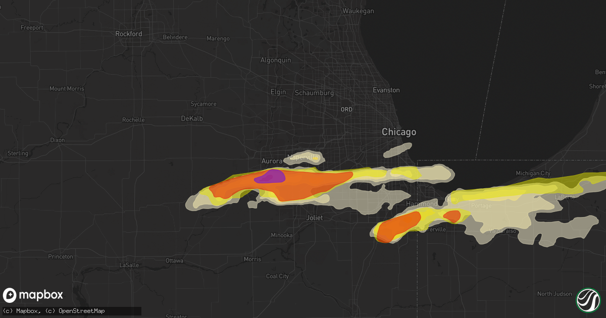 Hail map in Naperville, IL on May 27, 2019