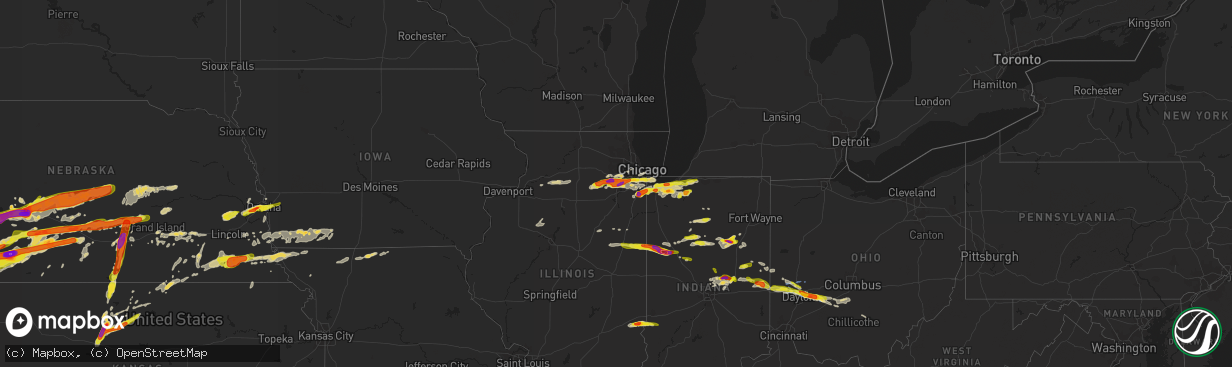 Hail map on May 27, 2019