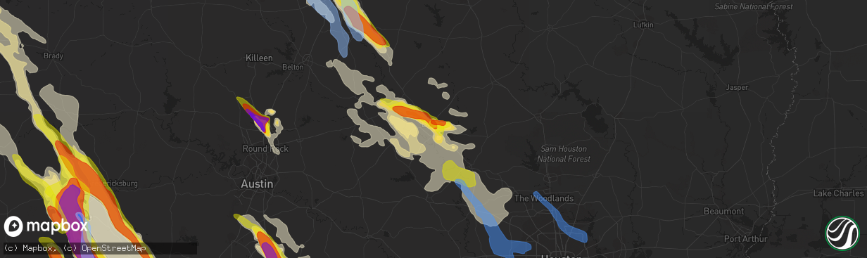 Hail map in Bryan, TX on May 27, 2020