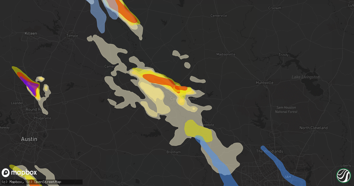 Hail map in Bryan, TX on May 27, 2020