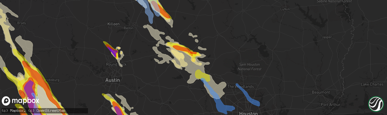 Hail map in College Station, TX on May 27, 2020