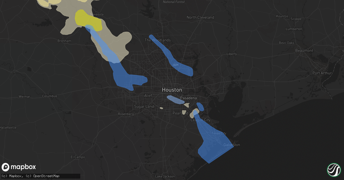 Hail map in Houston, TX on May 27, 2020
