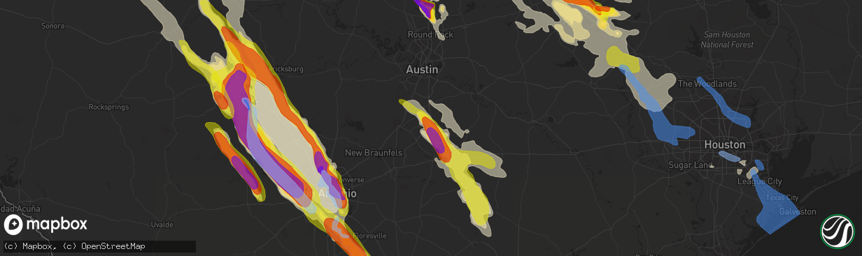 Hail map in Lockhart, TX on May 27, 2020