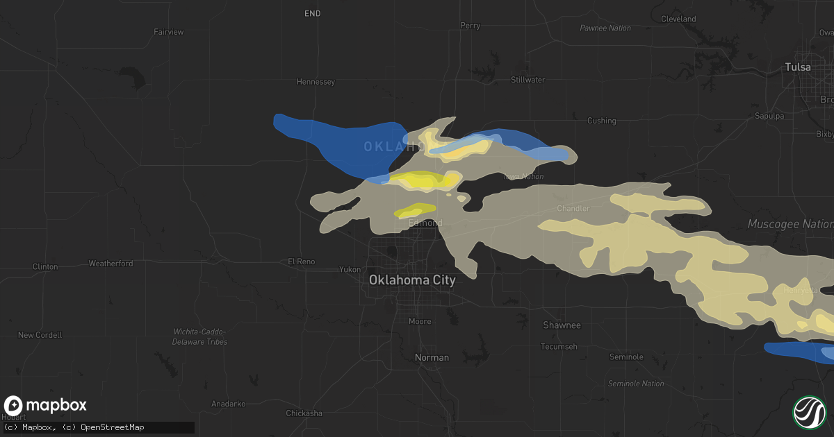 Hail map in Edmond, OK on May 27, 2021