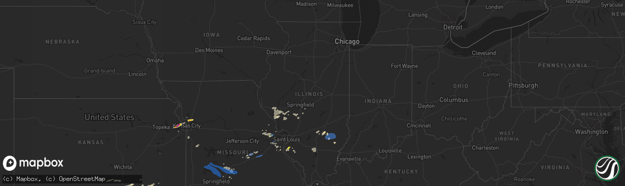 Hail map in Illinois on May 27, 2021