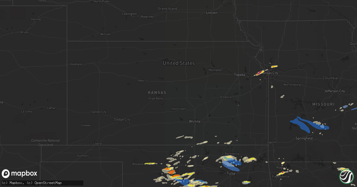 Hail map in Kansas on May 27, 2021