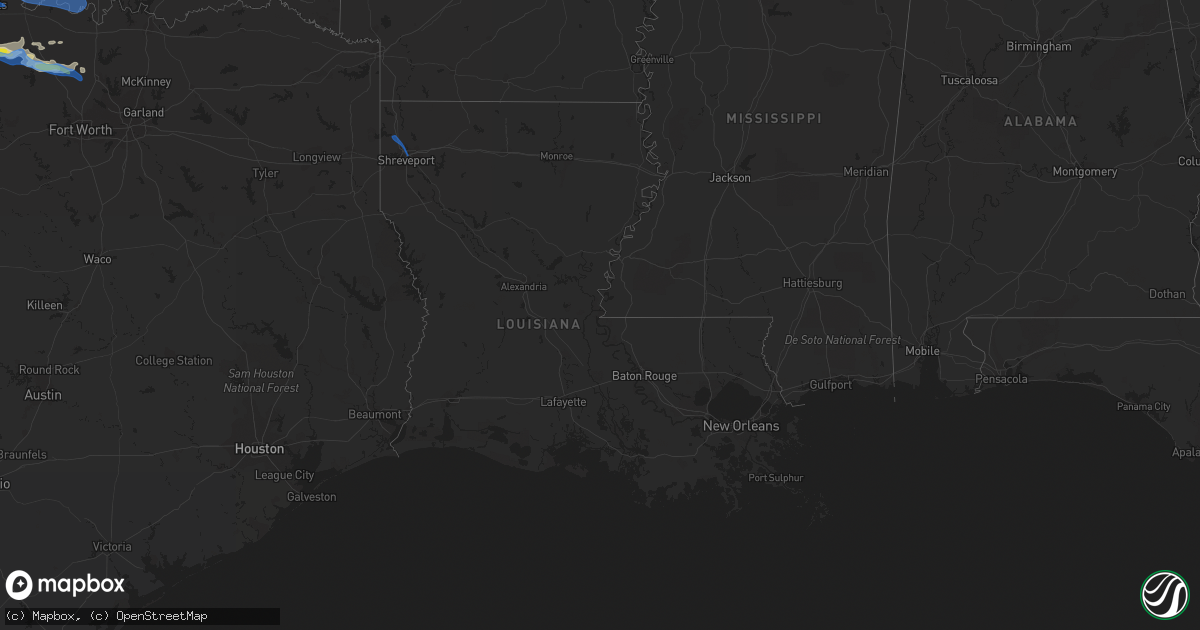 Hail map in Louisiana on May 27, 2021