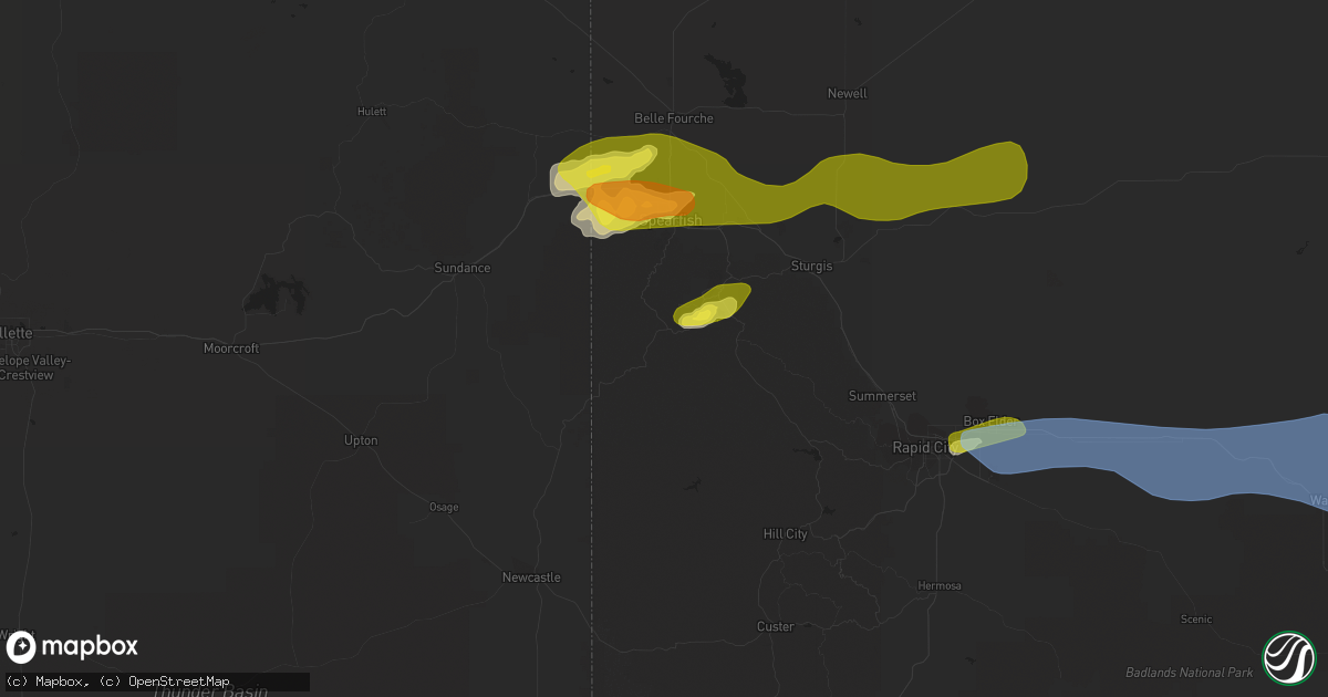 Hail map in Lead, SD on May 27, 2022