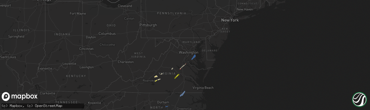 Hail map in Maryland on May 27, 2022