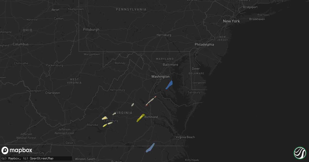 Hail map in Maryland on May 27, 2022