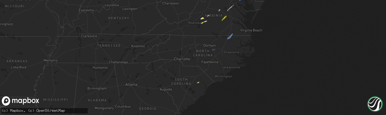 Hail map in North Carolina on May 27, 2022