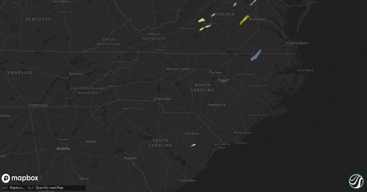 Hail map in North Carolina on May 27, 2022