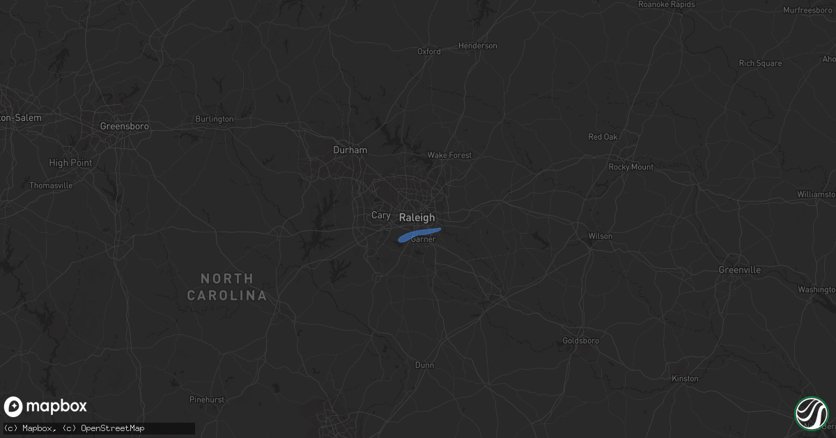 Hail map in Raleigh, NC on May 27, 2022