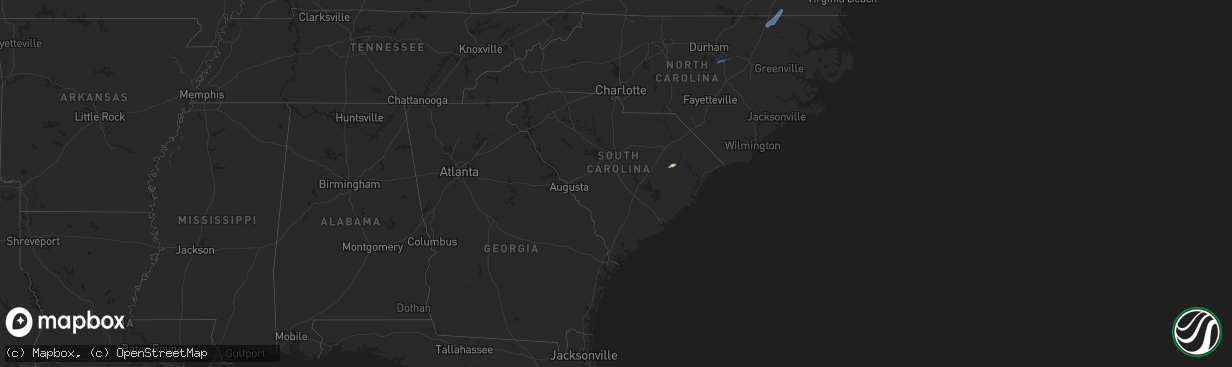 Hail map in South Carolina on May 27, 2022