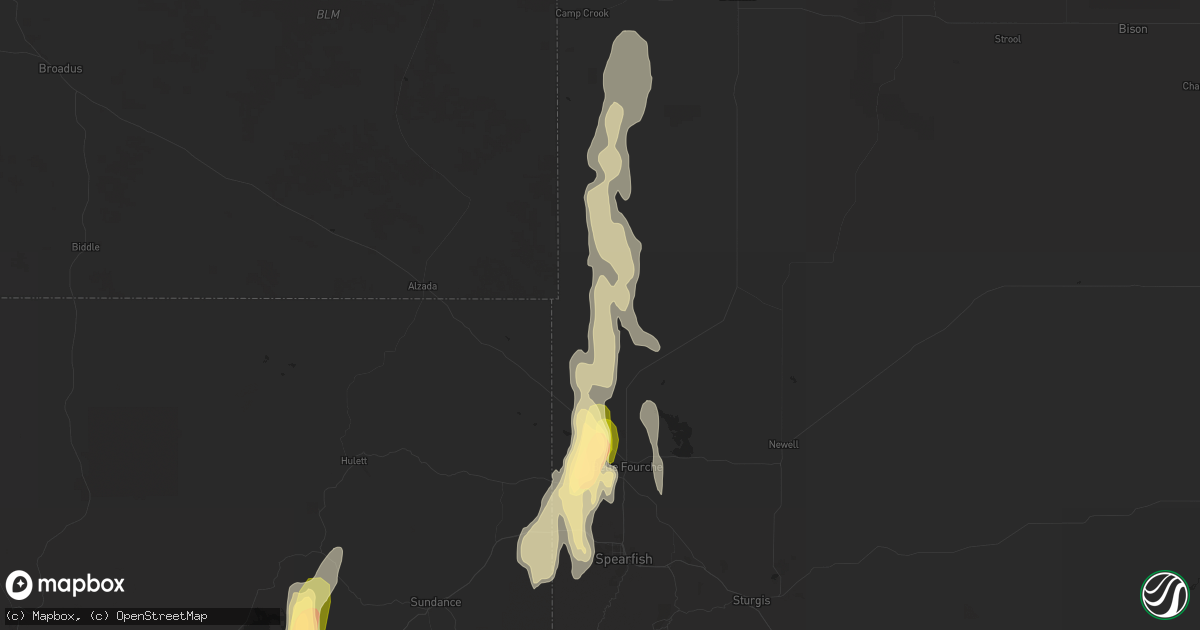 Hail map in Belle Fourche, SD on May 27, 2023