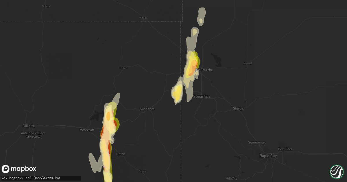 Hail map in Beulah, WY on May 27, 2023
