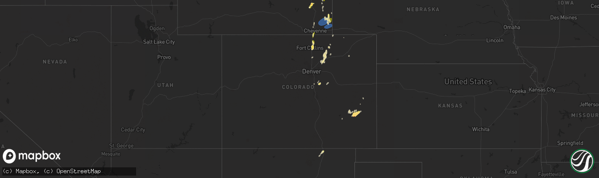 Hail map in Colorado on May 27, 2023