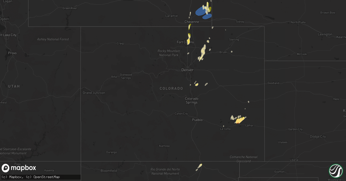 Hail map in Colorado on May 27, 2023