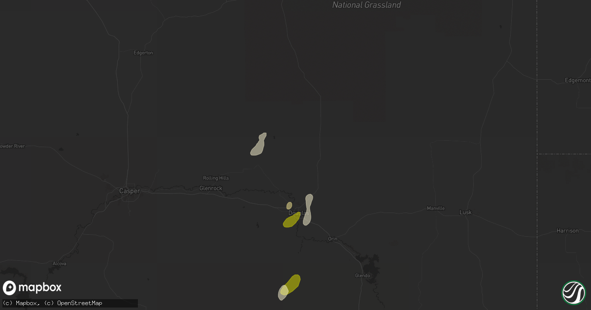 Hail map in Douglas, WY on May 27, 2023