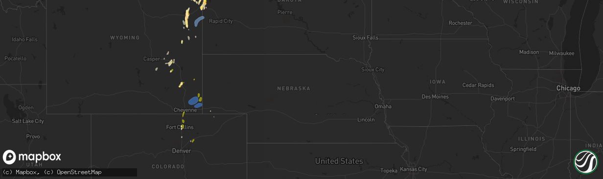 Hail map in Nebraska on May 27, 2023