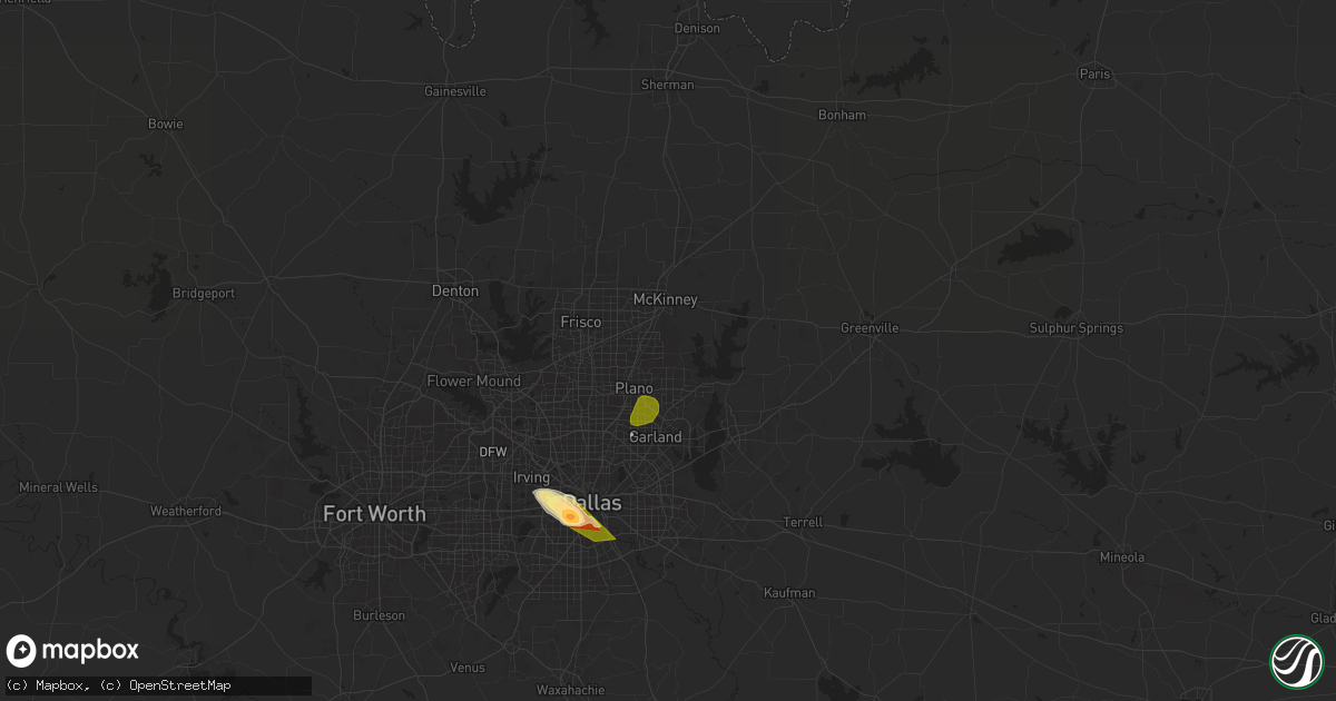 Hail map in Allen, TX on May 27, 2024