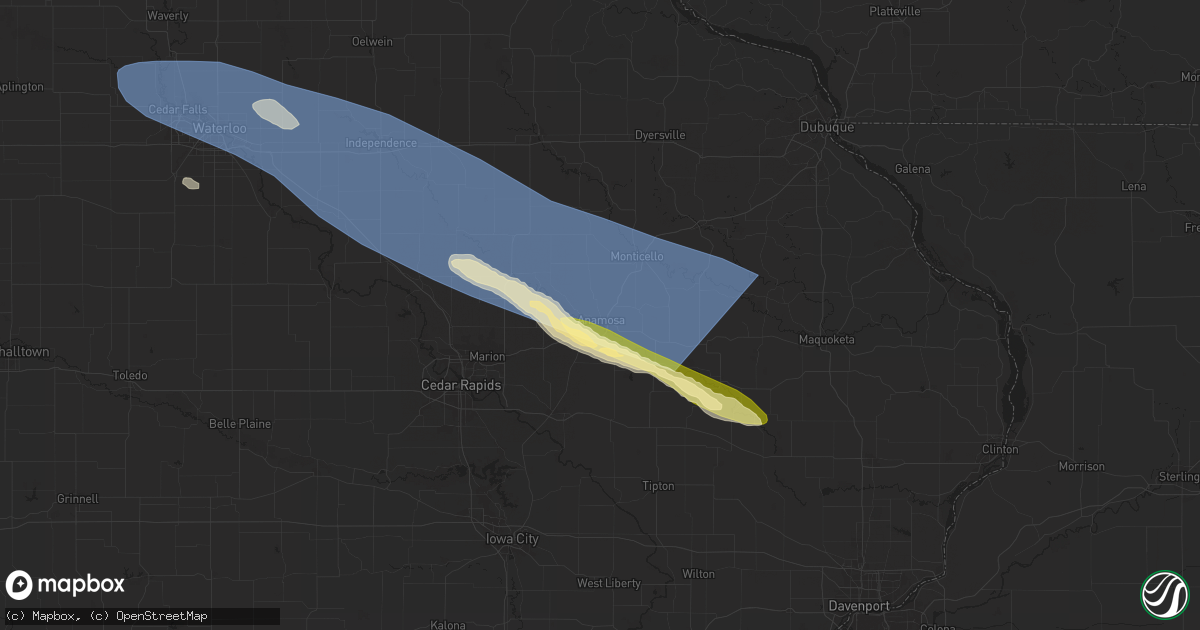 Hail map in Anamosa, IA on May 27, 2024