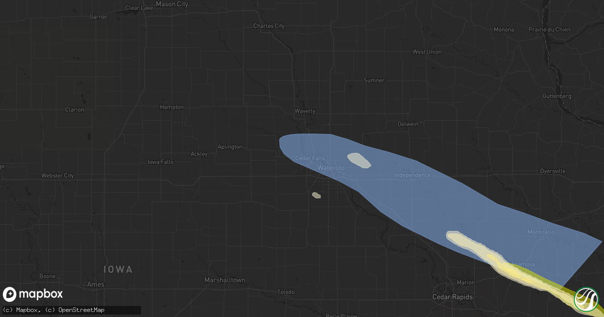 Hail map in Cedar Falls, IA on May 27, 2024