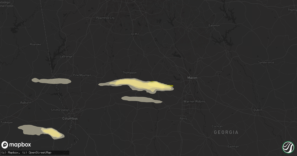 Hail map in Culloden, GA on May 27, 2024