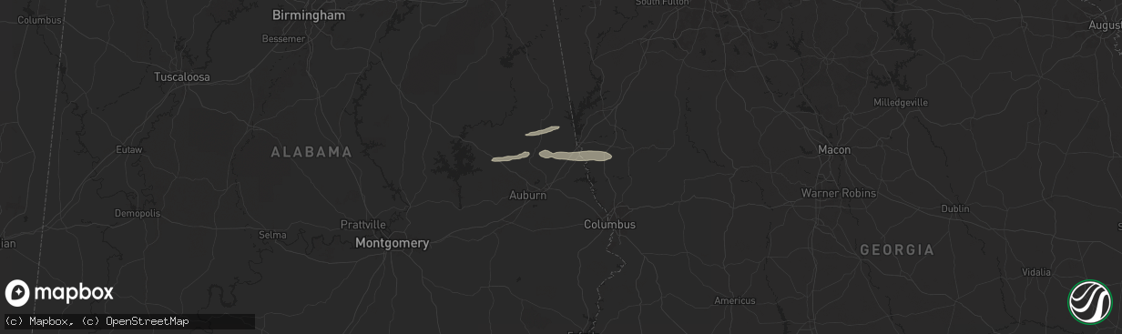 Hail map in Cusseta, AL on May 27, 2024