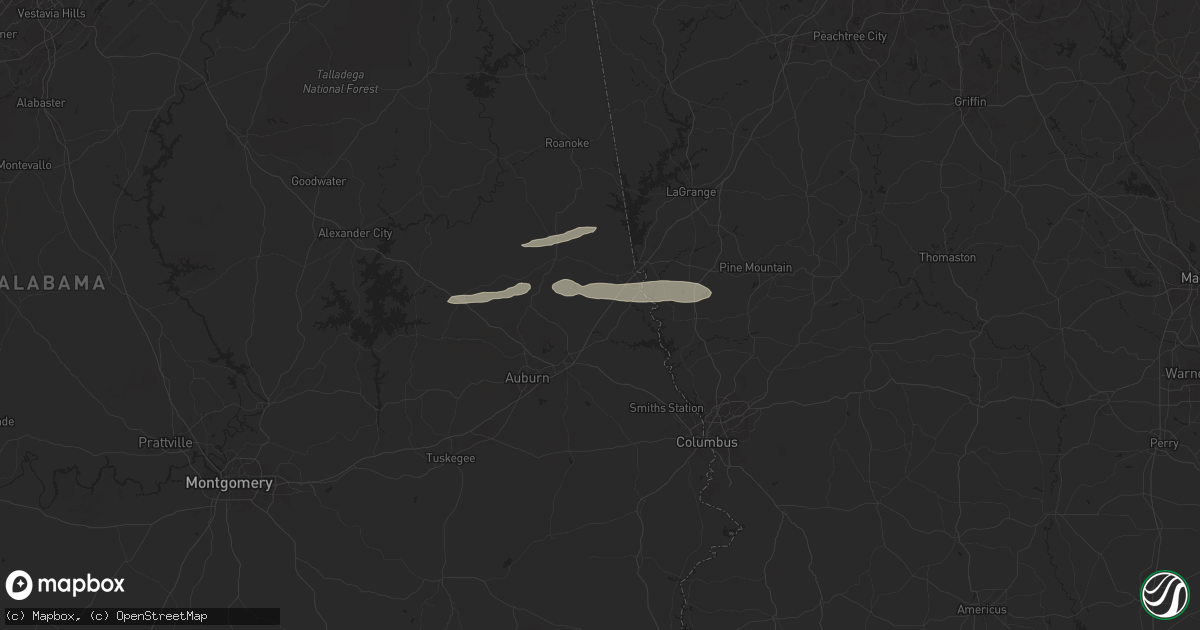 Hail map in Cusseta, AL on May 27, 2024
