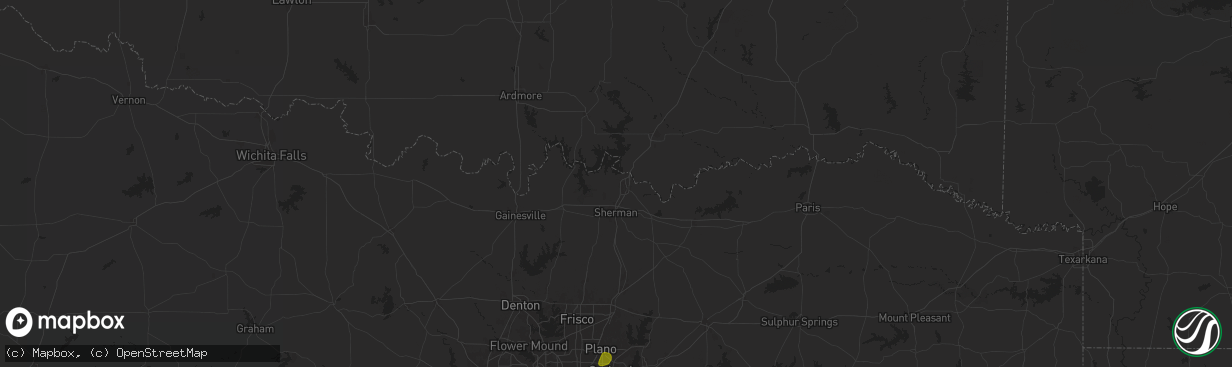 Hail map in Denison, TX on May 27, 2024