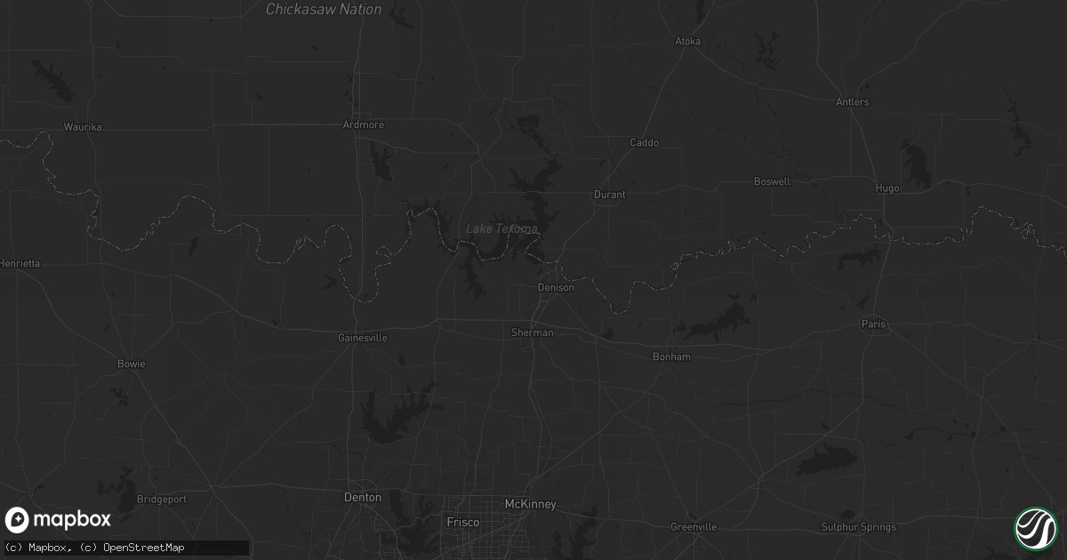 Hail map in Denison, TX on May 27, 2024