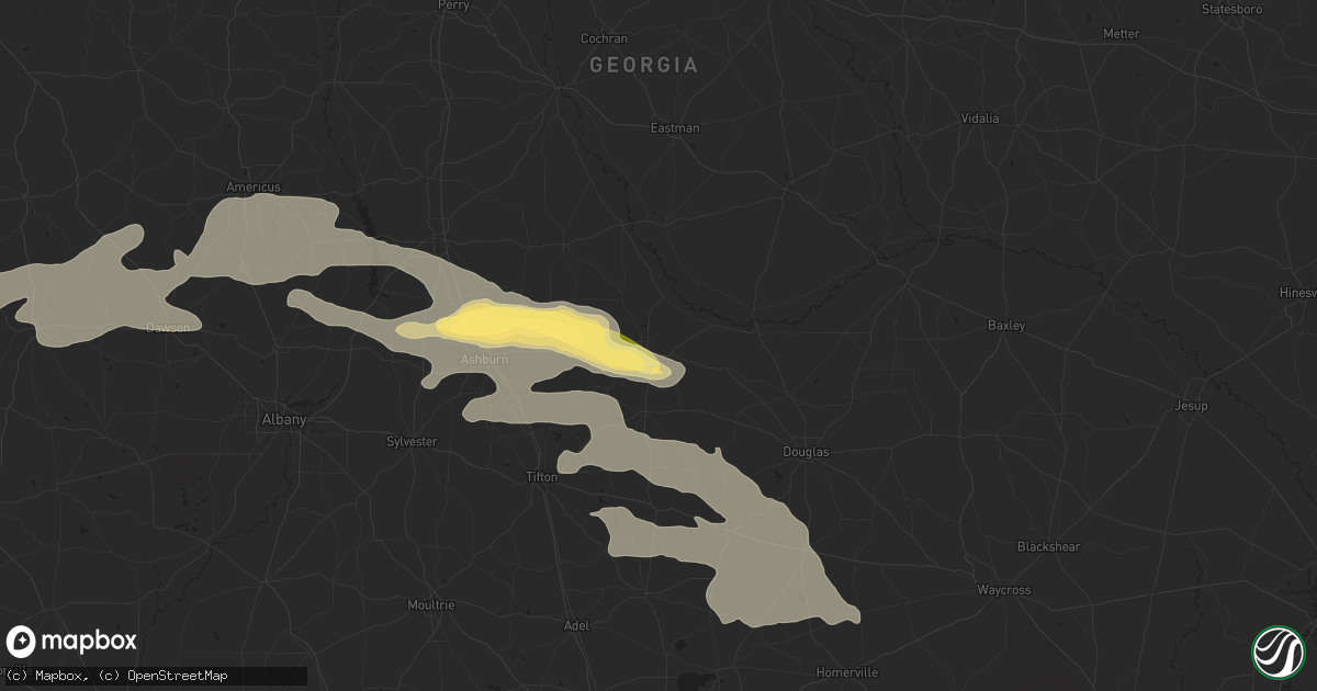 Hail map in Fitzgerald, GA on May 27, 2024