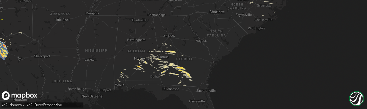 Hail map in Georgia on May 27, 2024