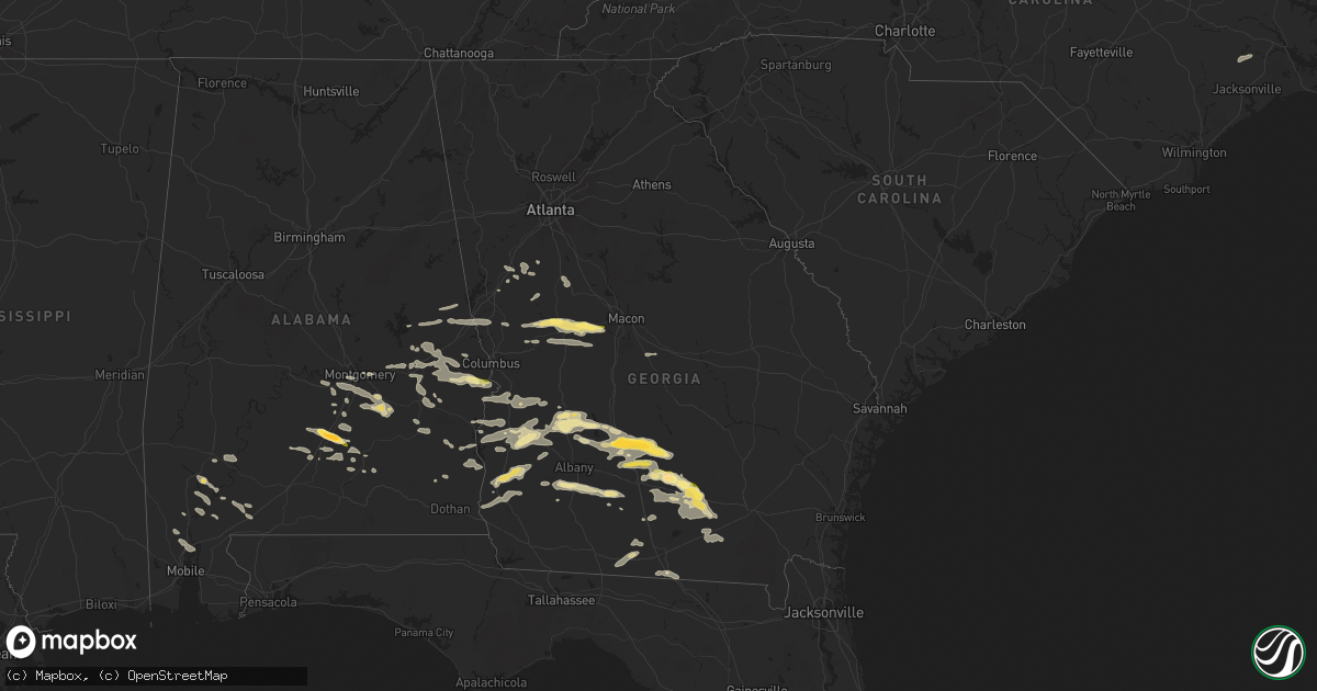 Hail map in Georgia on May 27, 2024