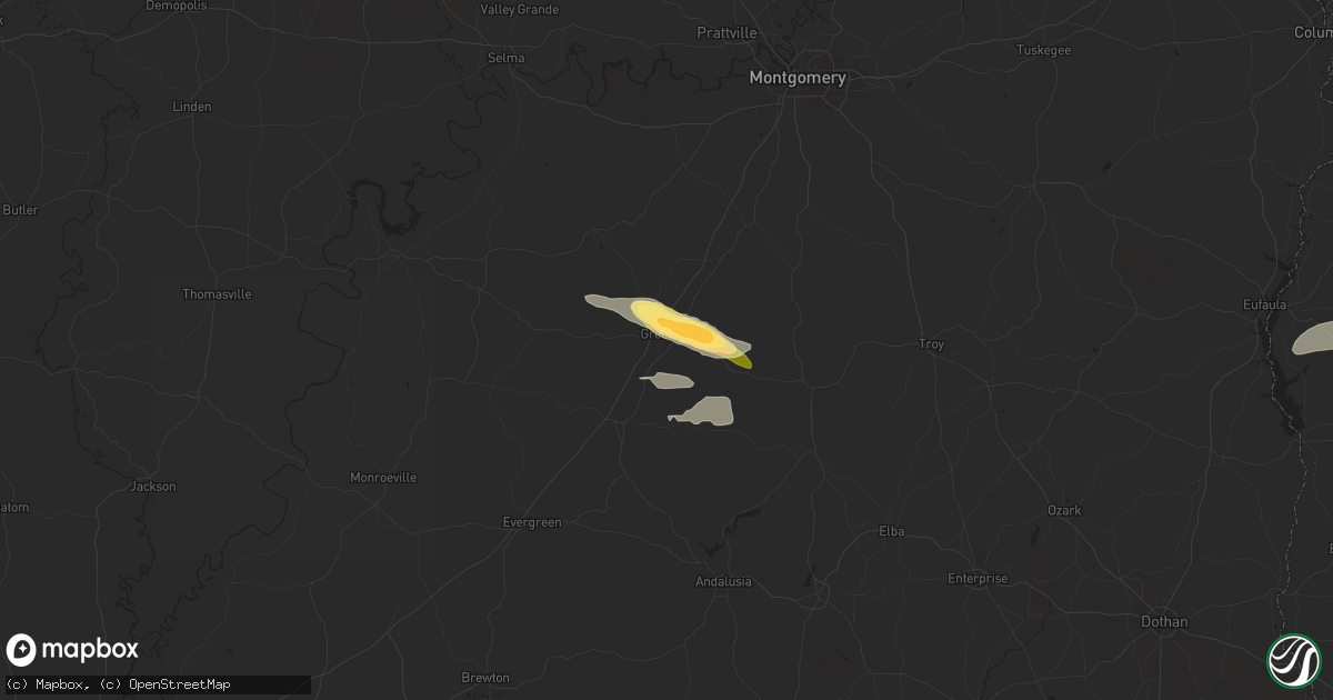 Hail map in Greenville, AL on May 27, 2024