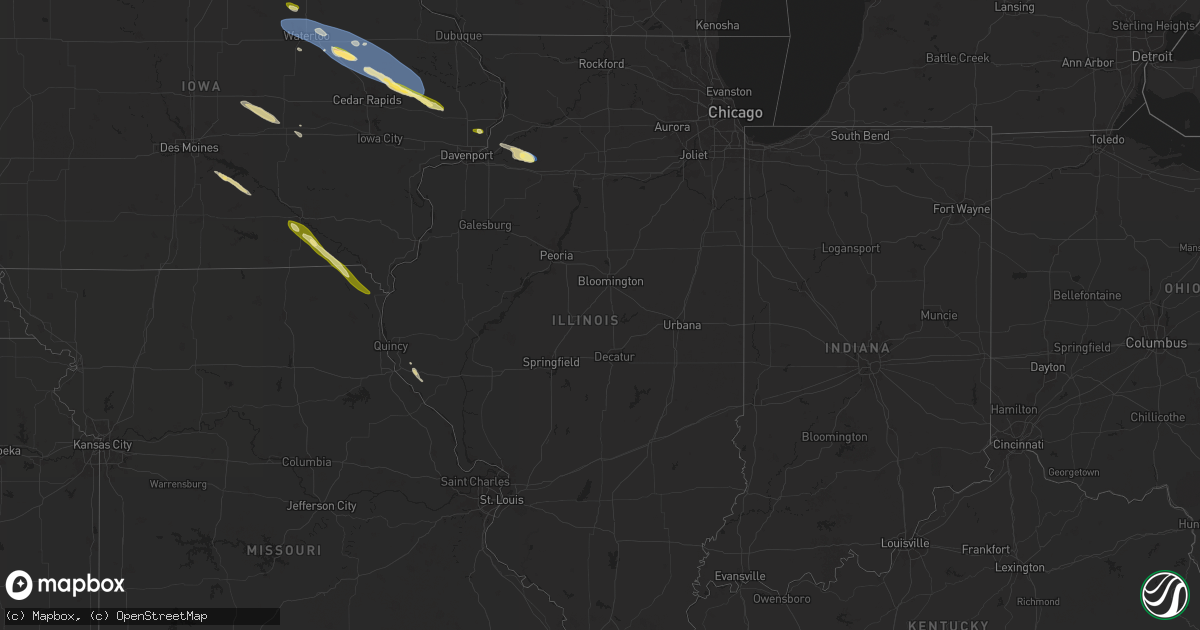 Hail map in Illinois on May 27, 2024