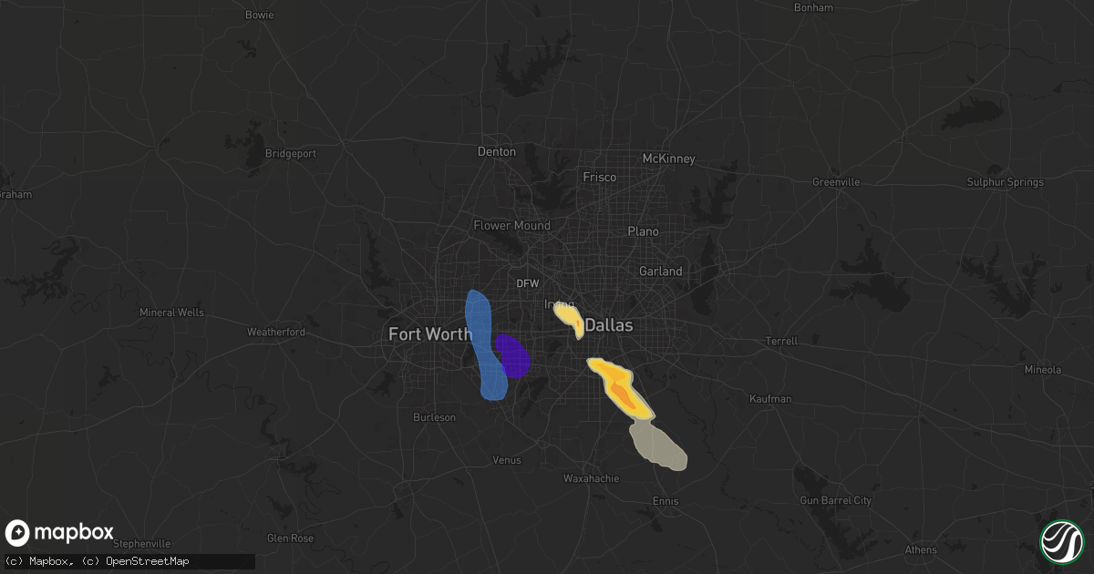 Hail map in Irving, TX on May 27, 2024