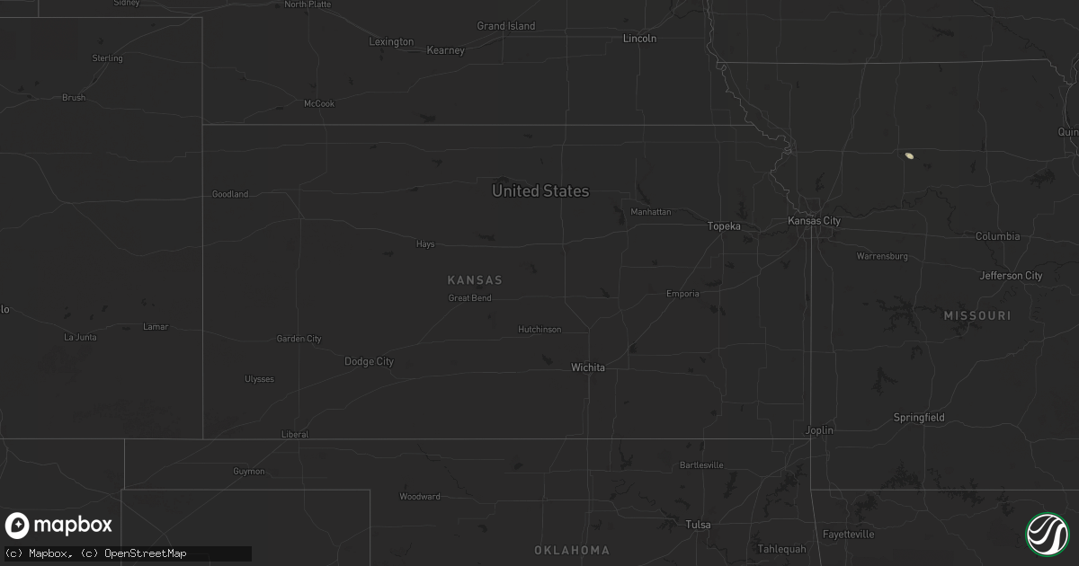 Hail map in Kansas on May 27, 2024