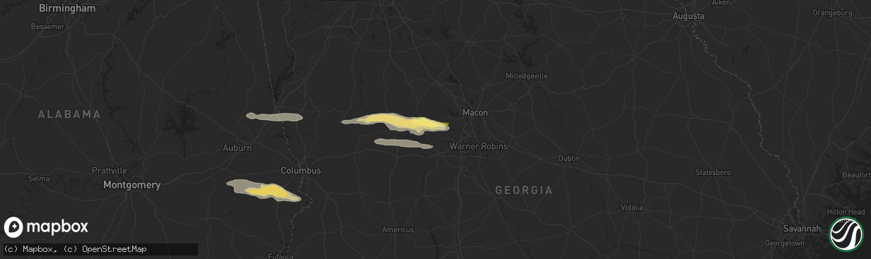 Hail map in Knoxville, GA on May 27, 2024