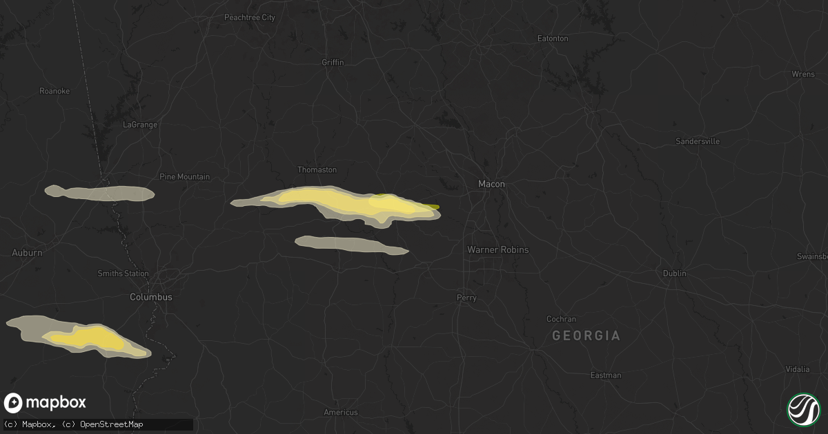Hail map in Knoxville, GA on May 27, 2024