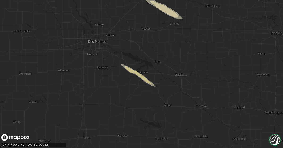 Hail map in Knoxville, IA on May 27, 2024