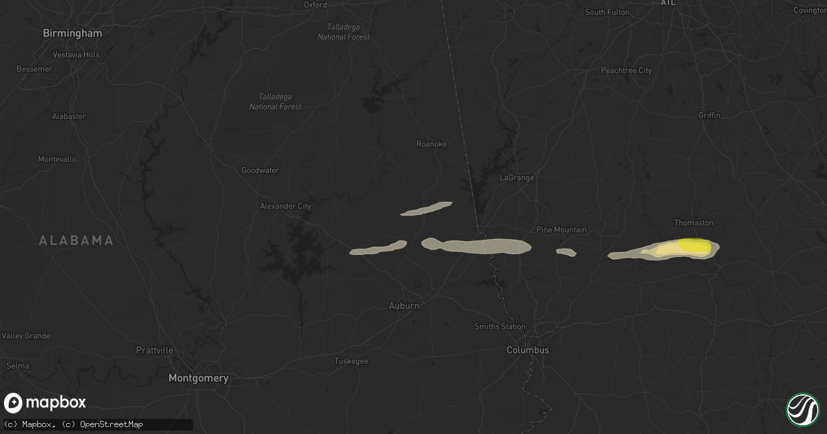 Hail map in Lafayette, AL on May 27, 2024