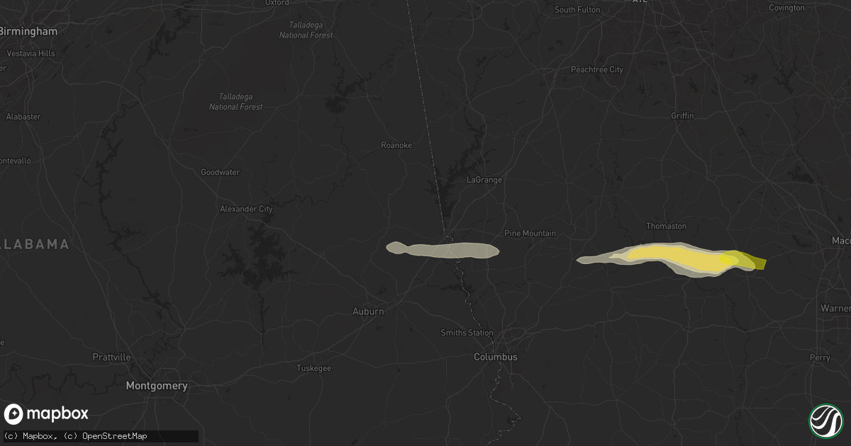Hail map in Lanett, AL on May 27, 2024