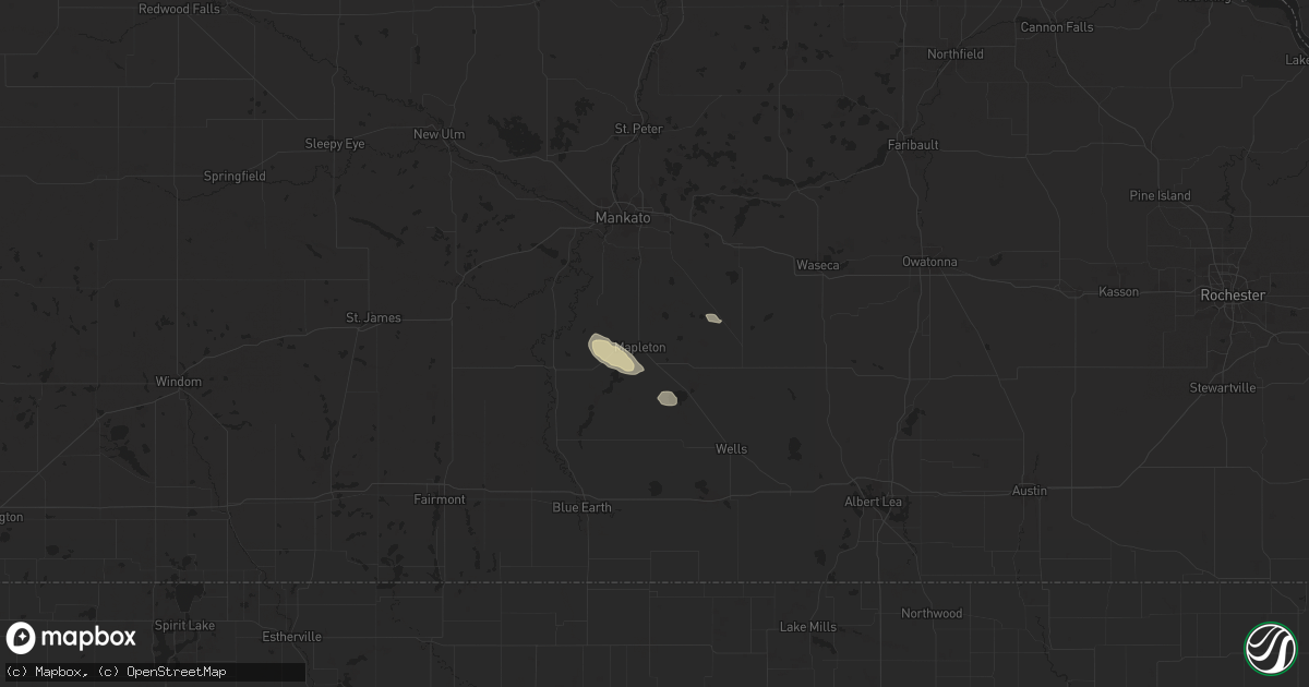 Hail map in Mapleton, MN on May 27, 2024