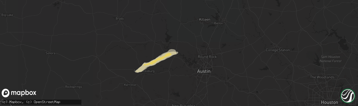 Hail map in Marble Falls, TX on May 27, 2024