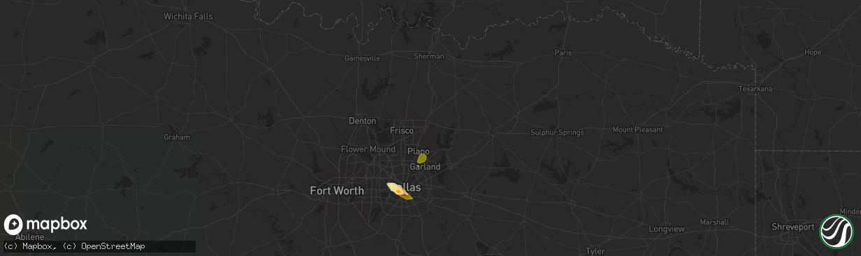 Hail map in Mckinney, TX on May 27, 2024