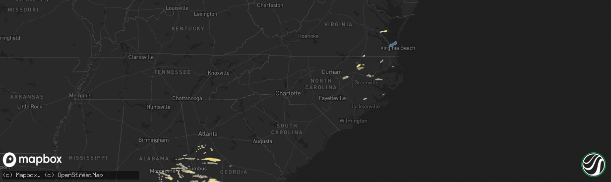 Hail map in North Carolina on May 27, 2024