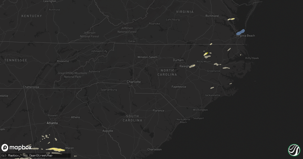 Hail map in North Carolina on May 27, 2024